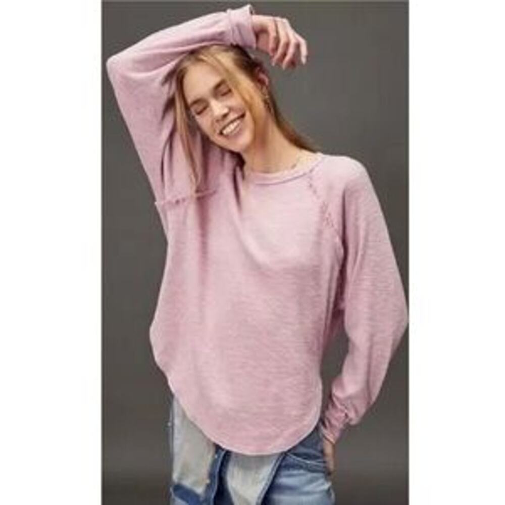 Anthropologie Pilcro Diana Pullover Long Sleeve Top Ruffle Reglan Lilac Small